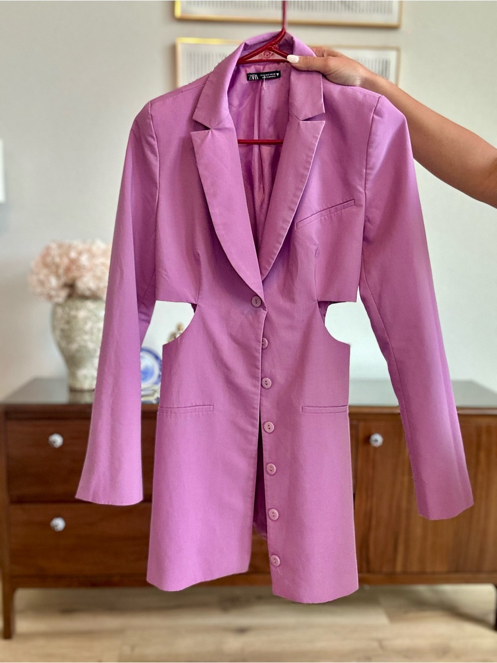 Zara Cutout Blazer Mini Dress – Lavender Orchid Purple – Size Small (US 5)